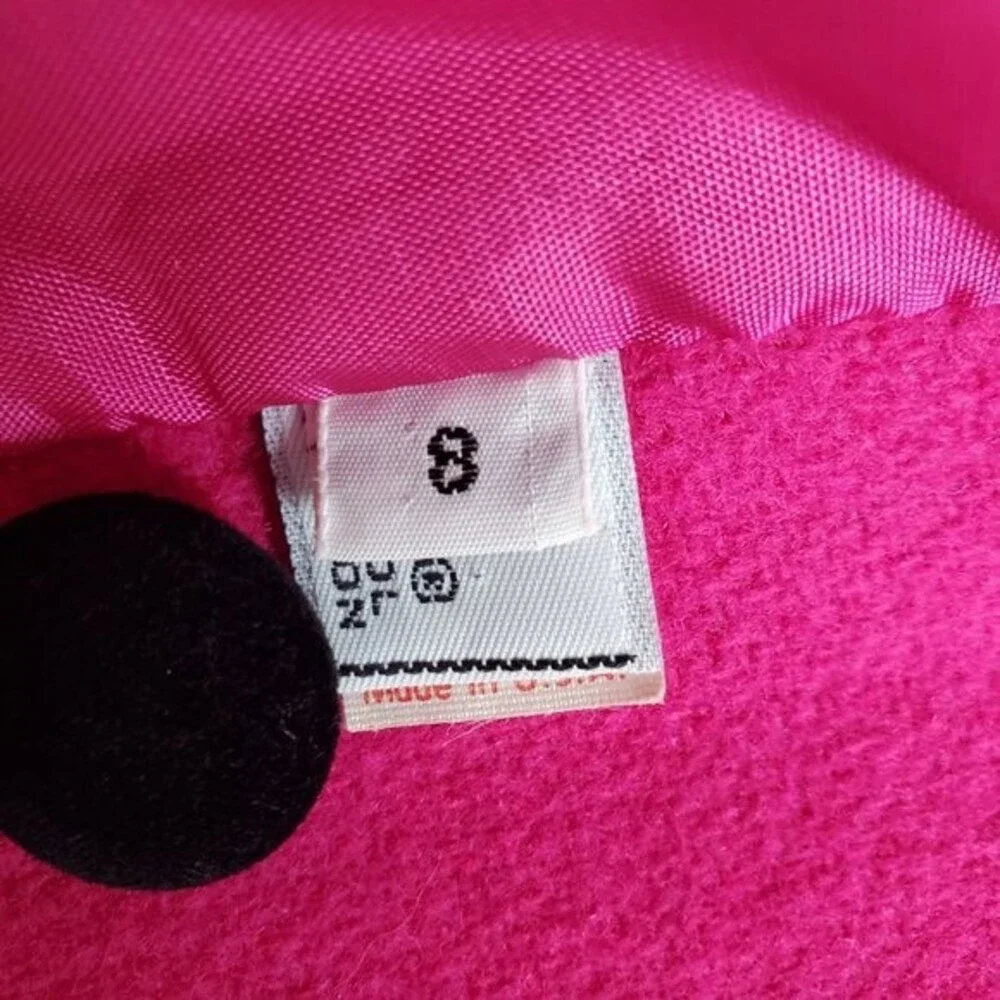 Vintage 70s/80s Rothschild Pink Wool Black Velvet Coat - Picture 10 of 12